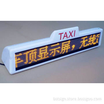 Yellow Color Programmable Scrolling LED Taxi Top Advertising Display